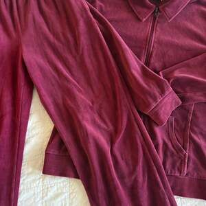 Piece Burgundy Velour Track Lounge Suit Small